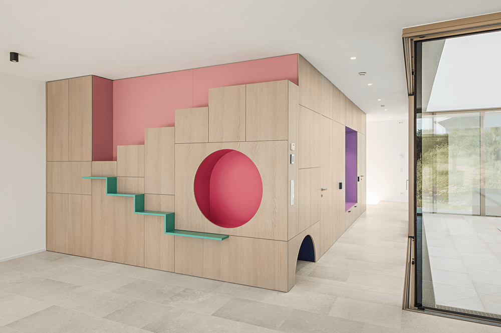 Wohnwand vom Architekten für das Wohnen mit Tieren